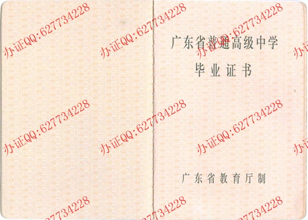 广东高中毕业证样式二（内页1）