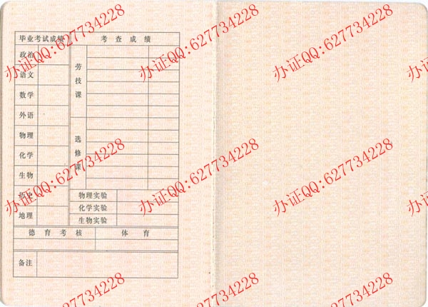 广东高中毕业证样式二（内页3）