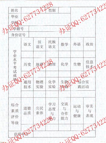 2012年黑龙江高中毕业证成绩单正反面样本（内页4）