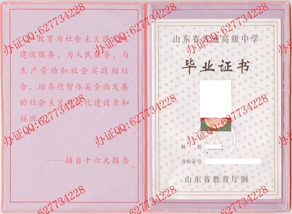 山东省高唐县第一中学2003年高中毕业证页面1