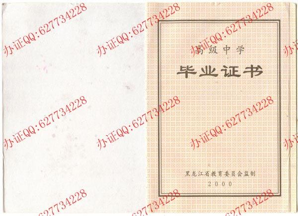 2000年黑龙江高中毕业证样本（内页1）