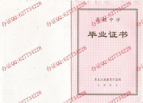2002年黑龙江高中毕业证样本（内页1）