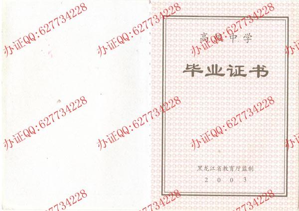 2003年黑龙江高中毕业证样本（内页1）